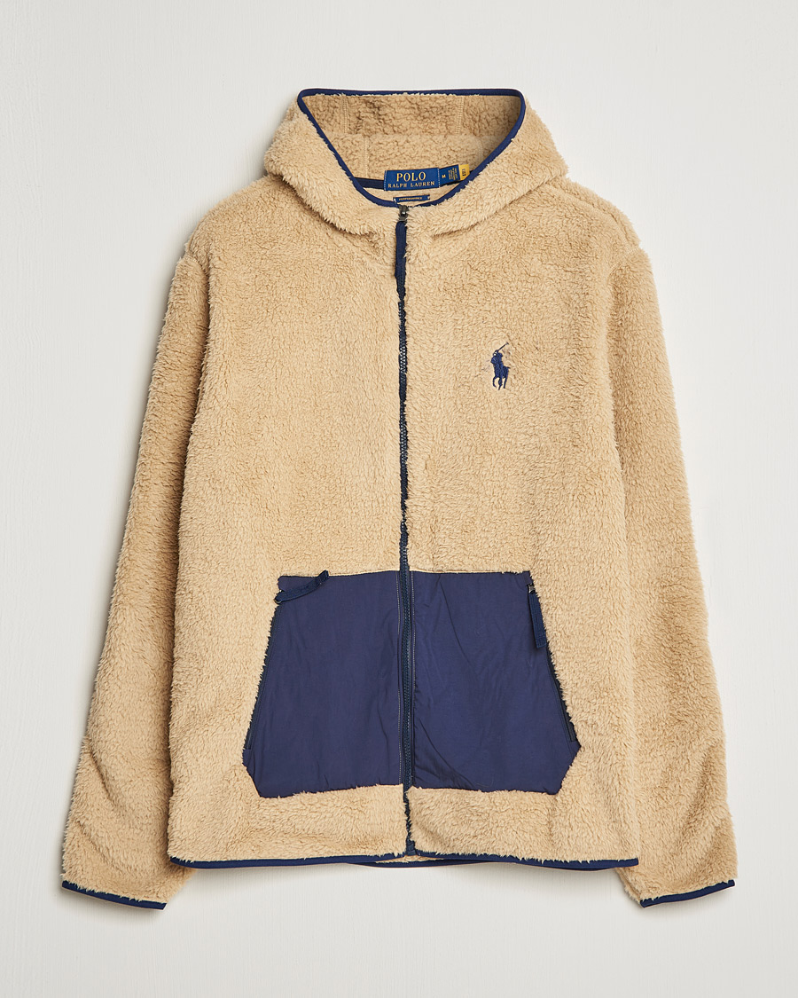 Herre | Trøjer | Polo Ralph Lauren | Curly Sherpa Full Zip Hoodie Sand Dune