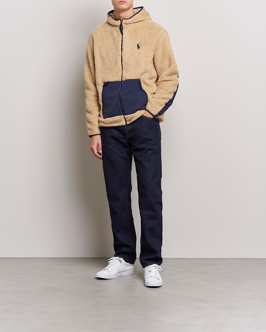 Herre | Trøjer | Polo Ralph Lauren | Curly Sherpa Full Zip Hoodie Sand Dune