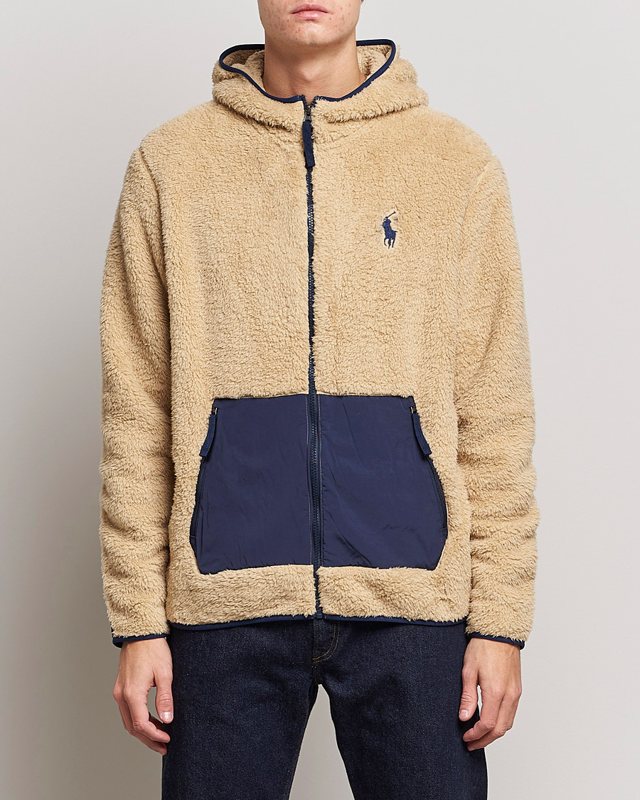 Herre | Trøjer | Polo Ralph Lauren | Curly Sherpa Full Zip Hoodie Sand Dune