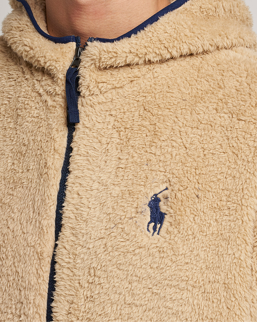 Herre | Trøjer | Polo Ralph Lauren | Curly Sherpa Full Zip Hoodie Sand Dune