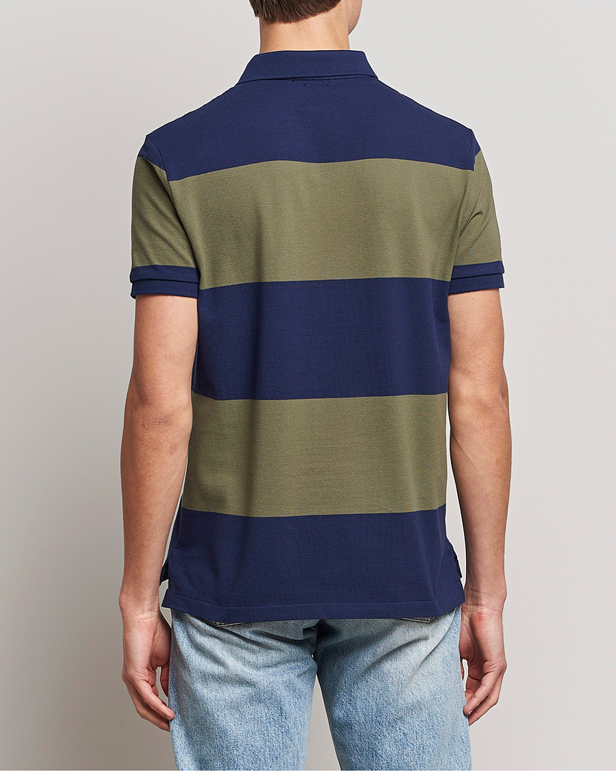 Herre | Polotrøjer | Polo Ralph Lauren | Custom Slim Fit Barstriped Polo Navy/Dark Sage