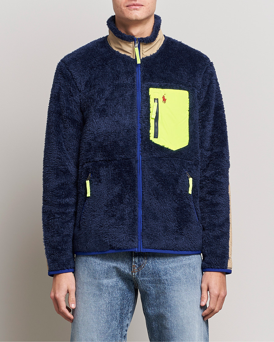 Herre | Fleecetrøjer | Polo Ralph Lauren | Curly Sherpa Full Zip Navy Multi