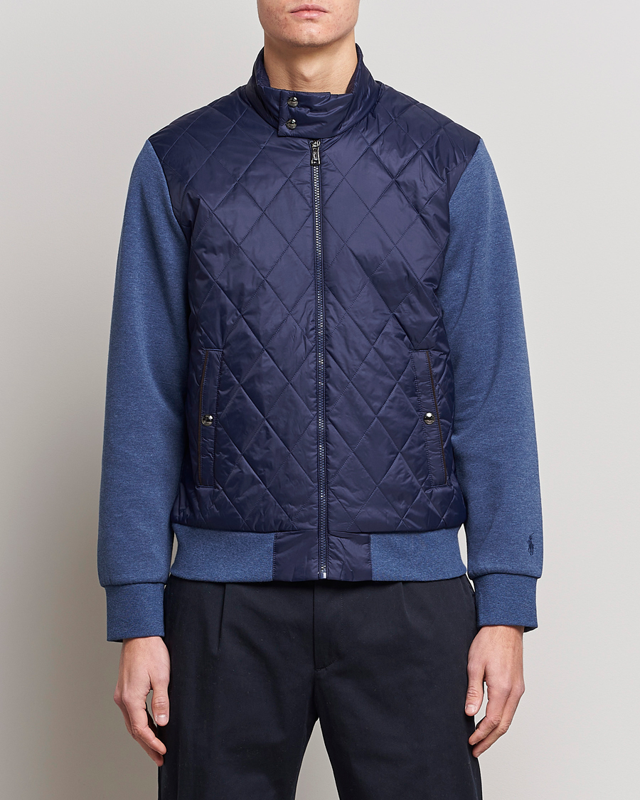 Herre | Hybridjackor | Polo Ralph Lauren | Tech Double Knit Hybrid Full Zip Newport Navy