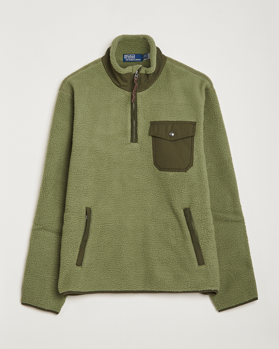 Herre | Trøjer | Polo Ralph Lauren | Curly Sherpa Half Zip Company Olive