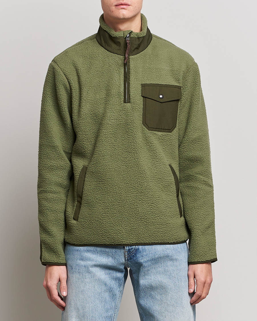 Herre | Fleecetrøjer | Polo Ralph Lauren | Curly Sherpa Half Zip Company Olive