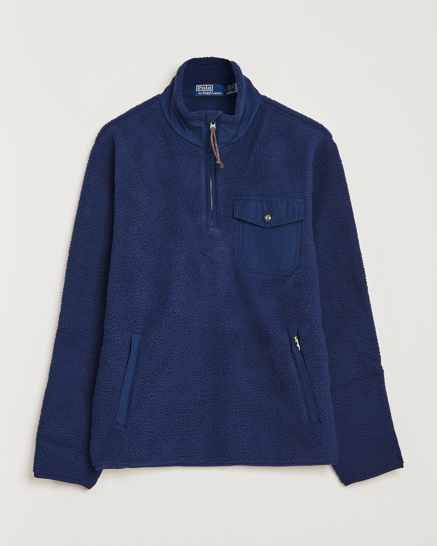 Herre | Trøjer | Polo Ralph Lauren | Curly Sherpa Half Zip Newport Navy