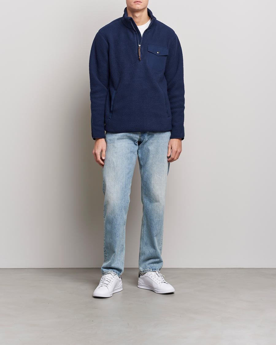 Herre | Trøjer | Polo Ralph Lauren | Curly Sherpa Half Zip Newport Navy