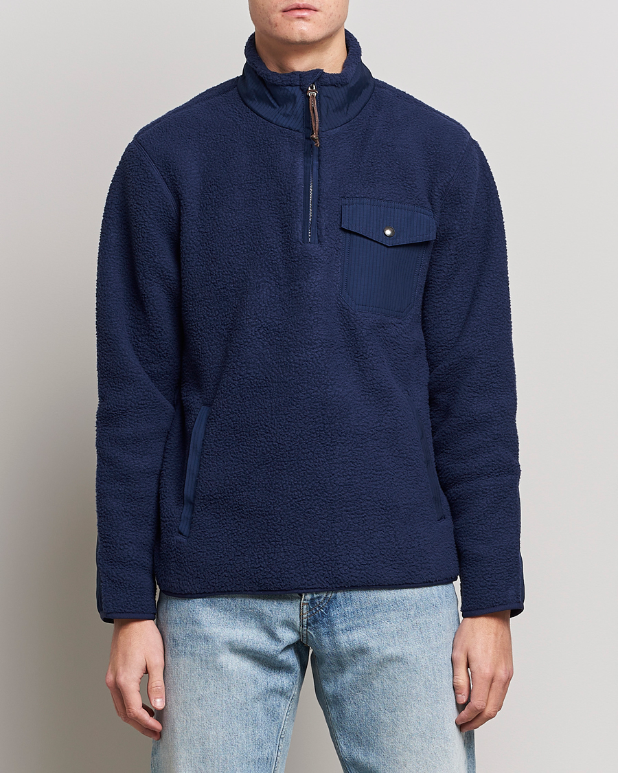 Herre | Trøjer | Polo Ralph Lauren | Curly Sherpa Half Zip Newport Navy