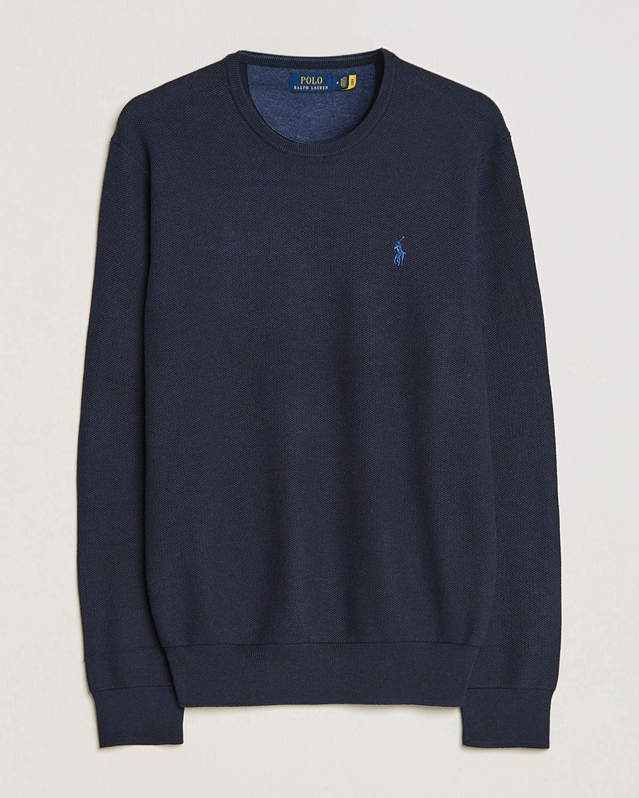 Herre | Trøjer | Polo Ralph Lauren | Textured Crew Neck Sweater Navy Heather