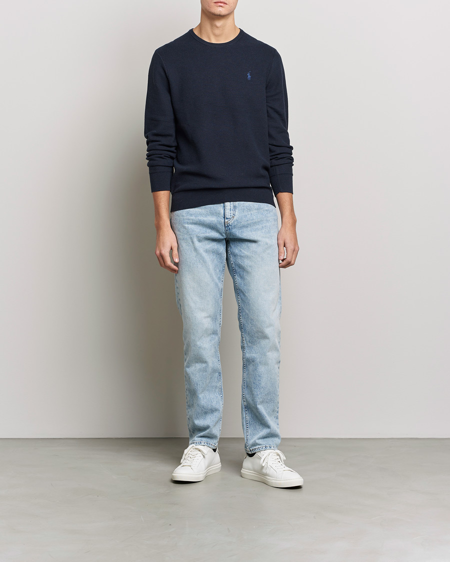 Herre | Trøjer | Polo Ralph Lauren | Textured Crew Neck Sweater Navy Heather