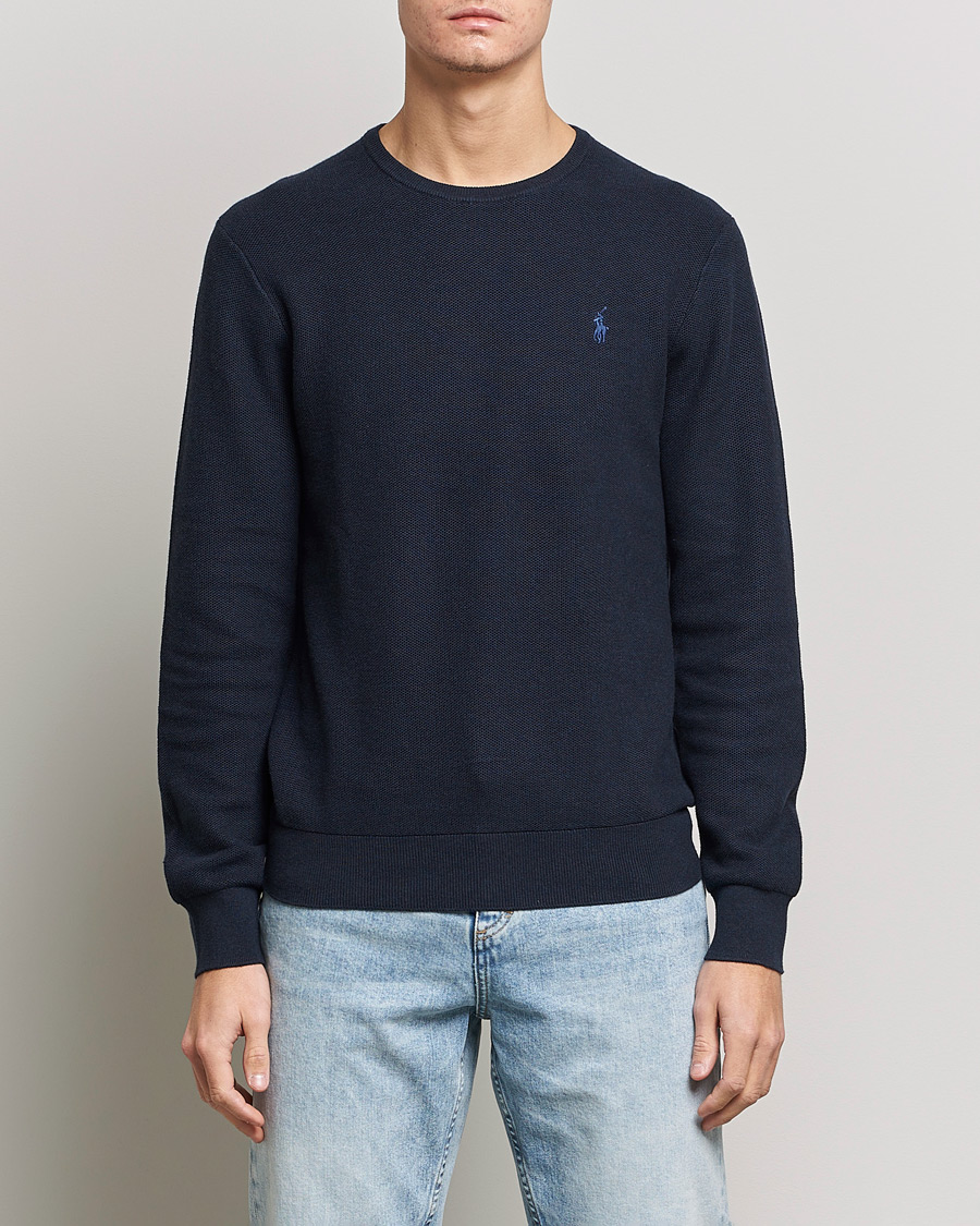 Herre | Trøjer | Polo Ralph Lauren | Textured Crew Neck Sweater Navy Heather