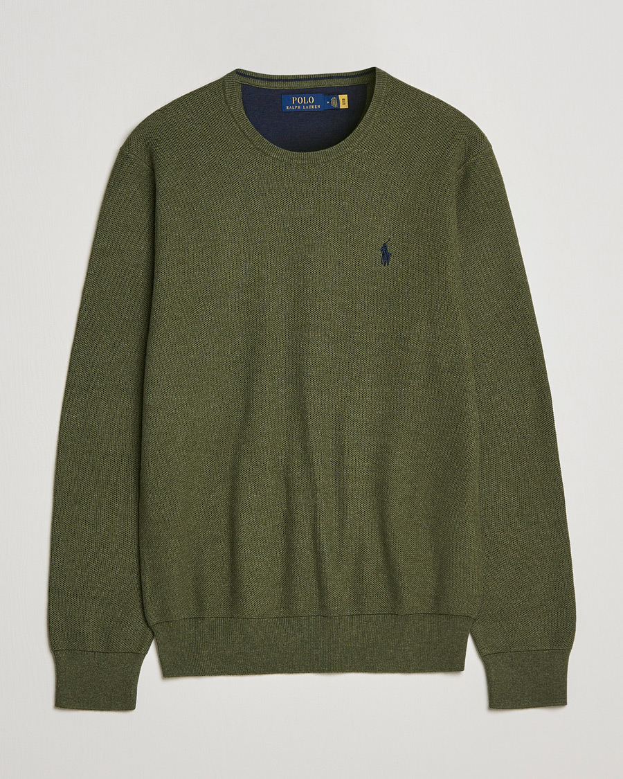 Herre | Trøjer | Polo Ralph Lauren | Textured Knitted Crew Neck Olive Heather
