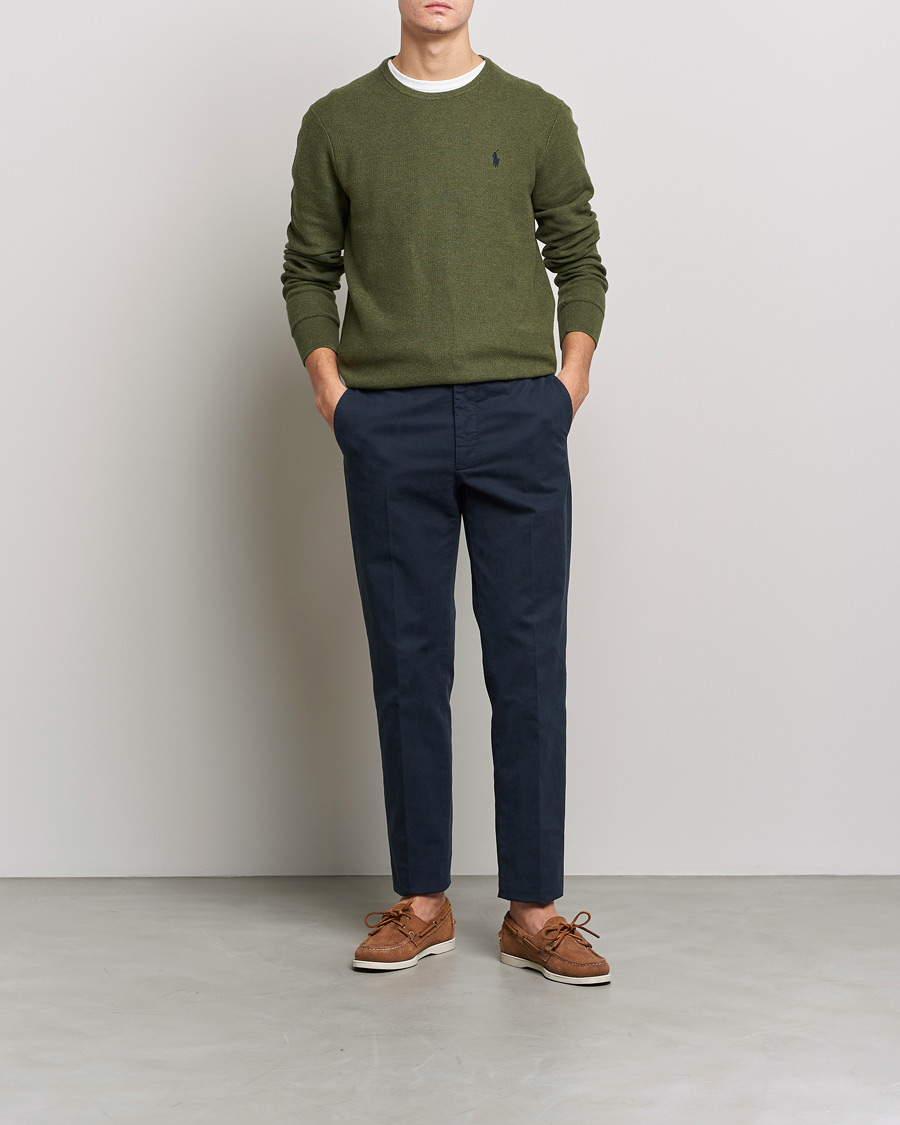 Herre | Trøjer | Polo Ralph Lauren | Textured Knitted Crew Neck Olive Heather