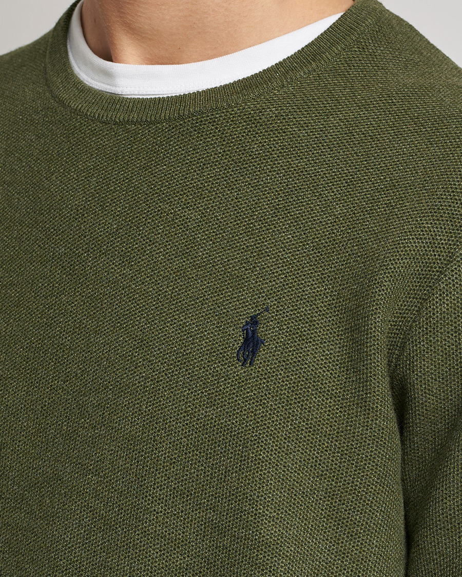 Herre | Trøjer | Polo Ralph Lauren | Textured Knitted Crew Neck Olive Heather