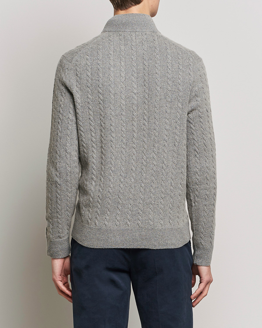 Herre | Trøjer | Polo Ralph Lauren | Cotton/Wool Cable Half-Zip Fawn Grey Heather