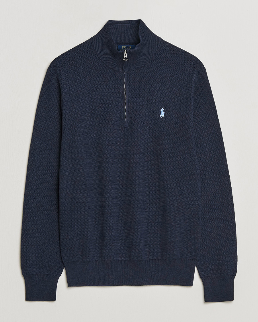 Herre | Trøjer | Polo Ralph Lauren | Textured Half Zip Navy Heather