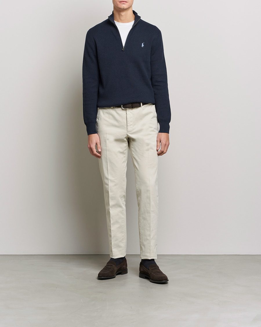 Herre | Trøjer | Polo Ralph Lauren | Textured Half Zip Navy Heather