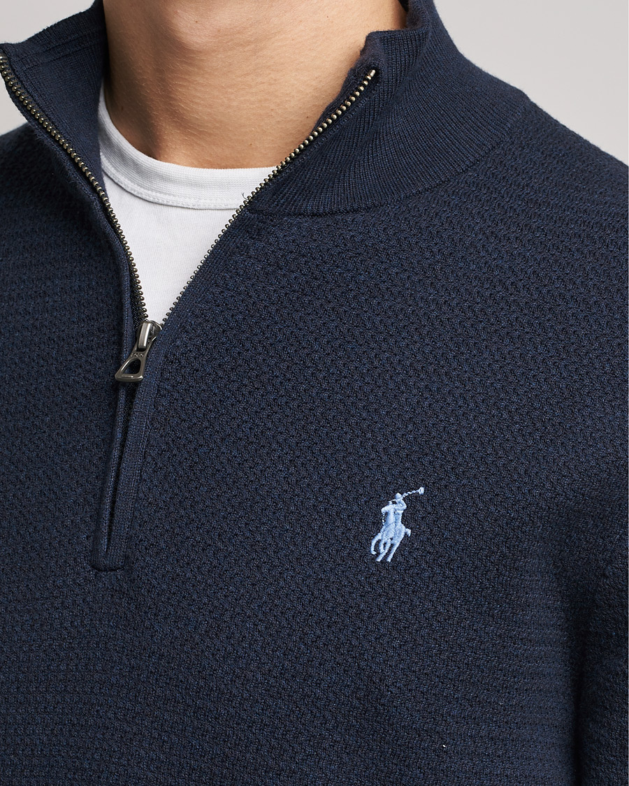 Herre | Trøjer | Polo Ralph Lauren | Textured Half Zip Navy Heather