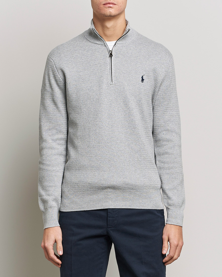 Rejse Manchuriet Faret vild Polo Ralph Lauren Textured Half Zip Andover Heather - CareOfCarl.dk