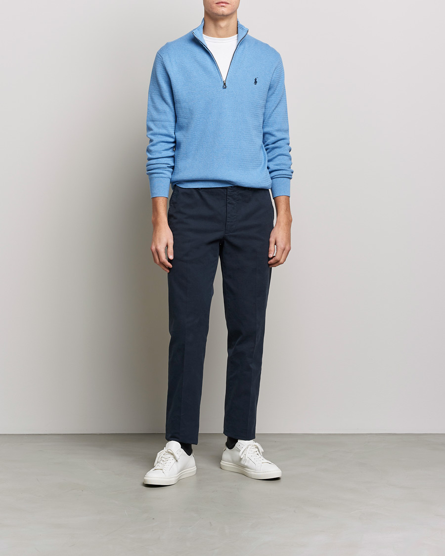 Herre | Trøjer | Polo Ralph Lauren | Textured Half Zip Soft Royal Heather