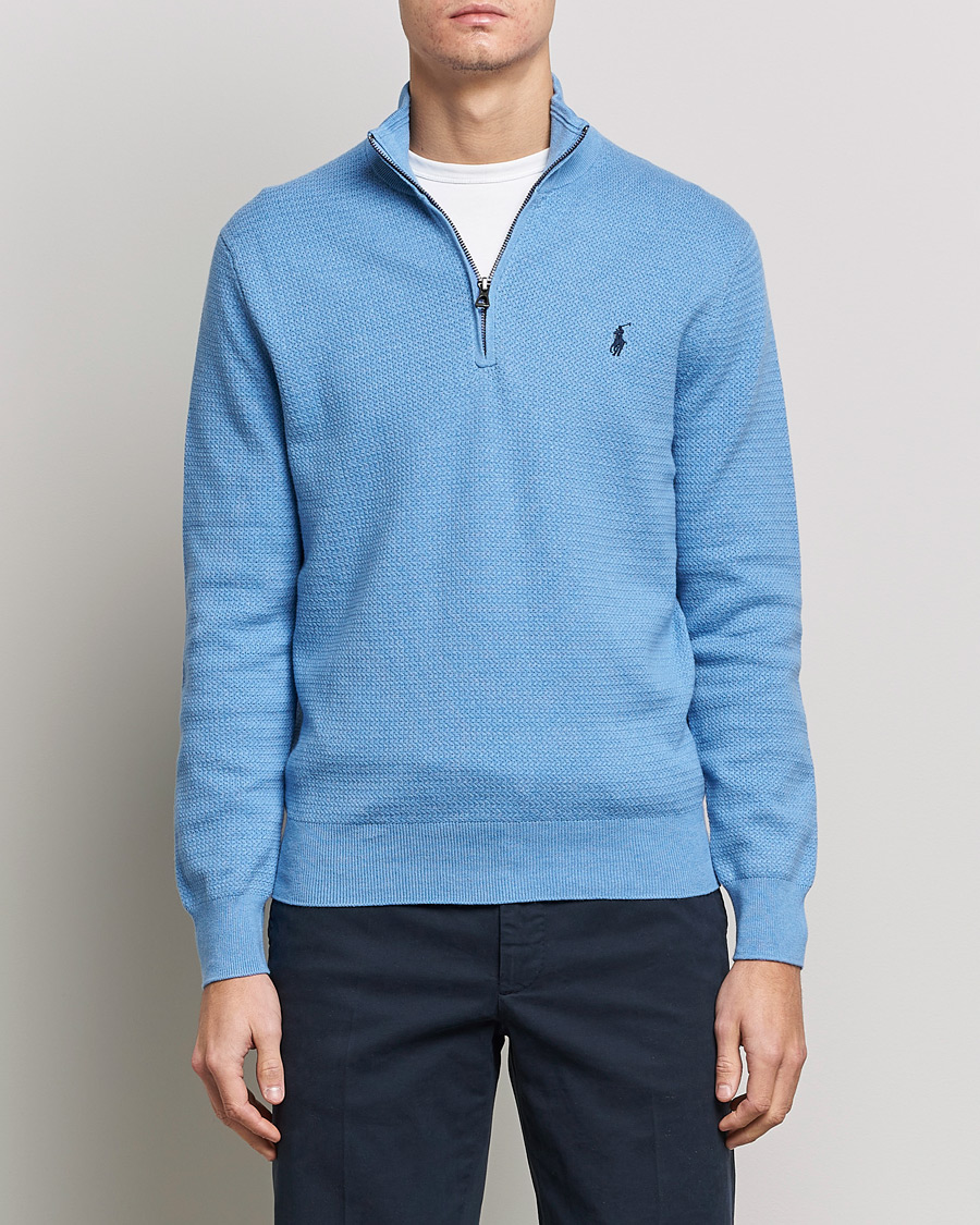 Herre | Trøjer | Polo Ralph Lauren | Textured Half Zip Soft Royal Heather