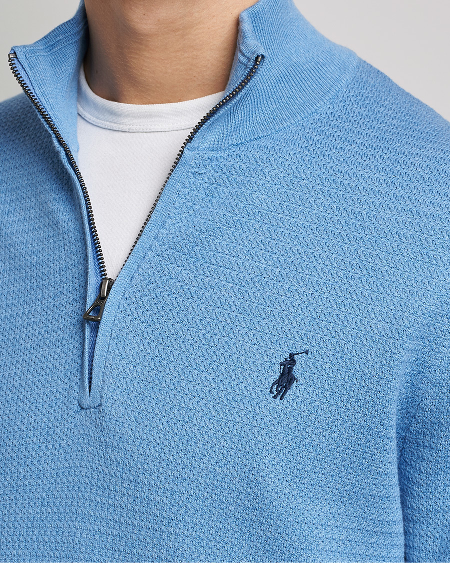 Herre | Trøjer | Polo Ralph Lauren | Textured Half Zip Soft Royal Heather