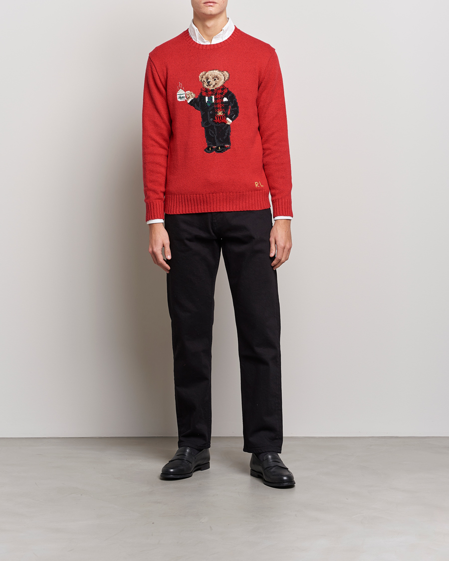 Herre |  | Polo Ralph Lauren | Lunar New Year Bear Knitted Sweater Red