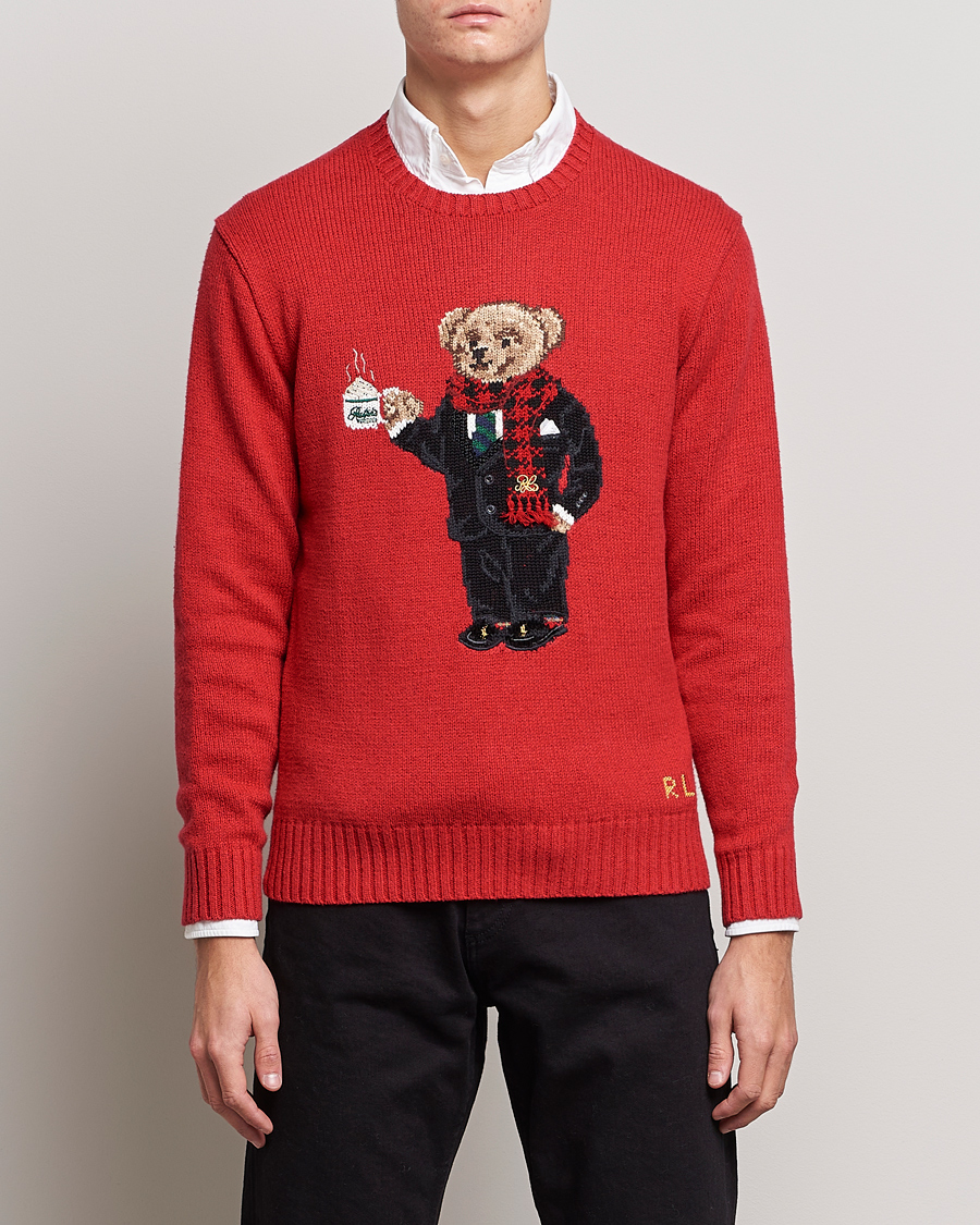 Herre |  | Polo Ralph Lauren | Lunar New Year Bear Knitted Sweater Red