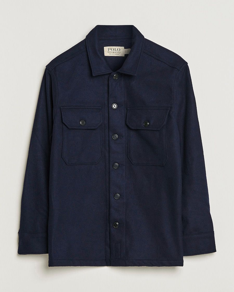 Herre | Skjorter | Polo Ralph Lauren | Wool/Nylon Pocket Overshirt Collection Navy