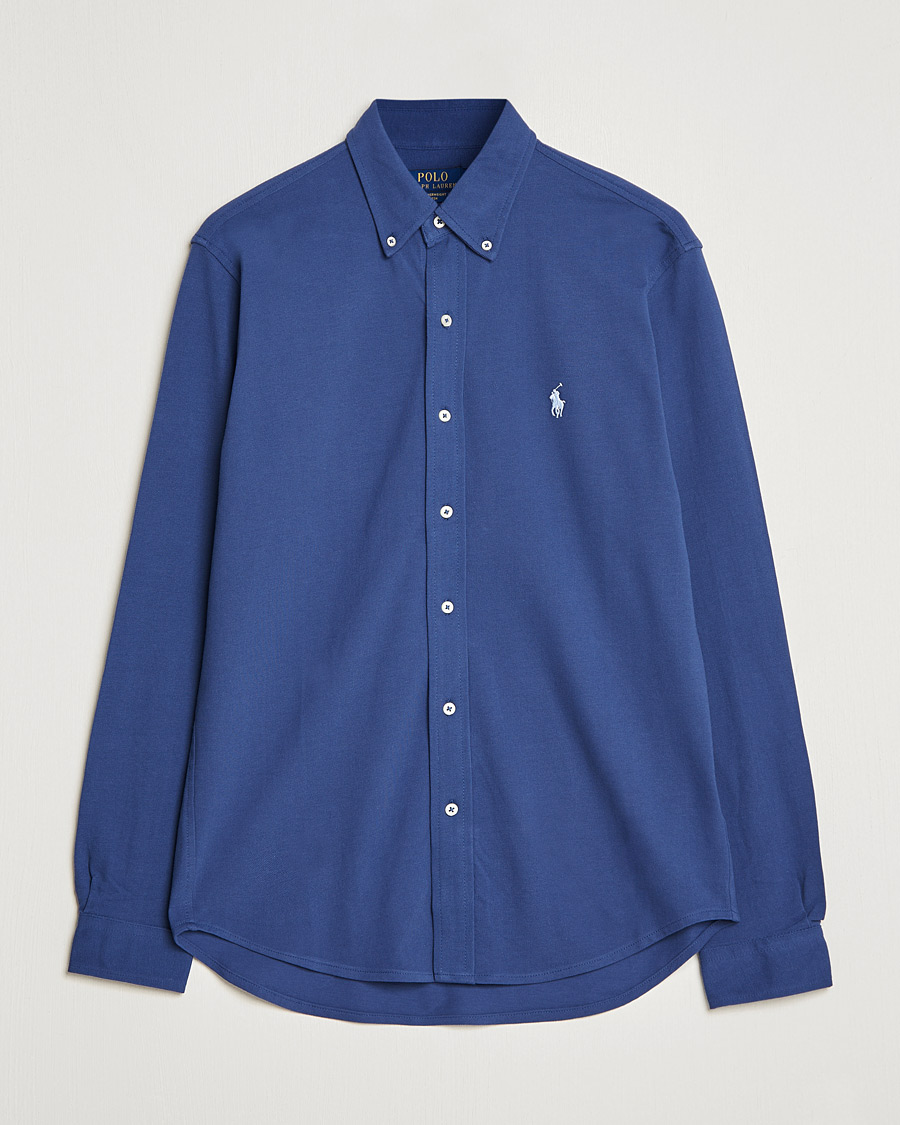Herre | Skjorter | Polo Ralph Lauren | Featherweight Mesh Shirt Light Navy