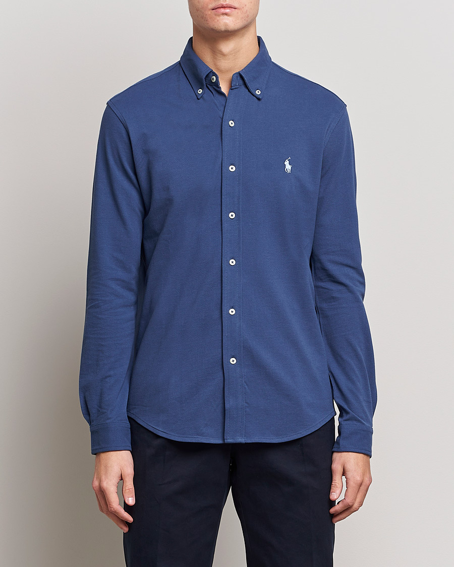 Herre | Skjorter | Polo Ralph Lauren | Featherweight Mesh Shirt Light Navy