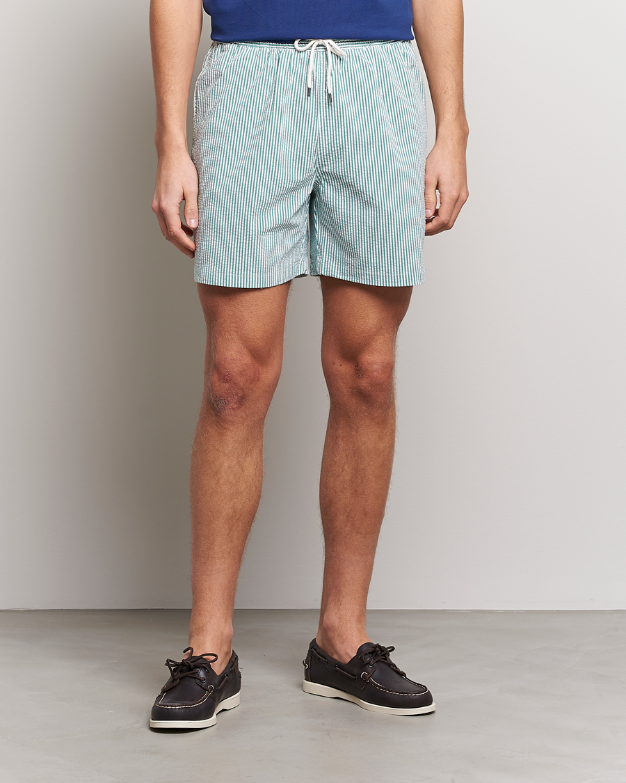 Herre | Nyheder | Polo Ralph Lauren | Recycled Traveler Seersucker Swimshorts Green