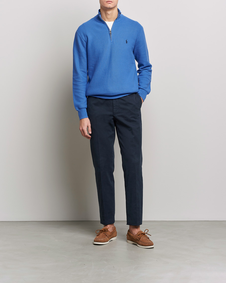 Herre | Trøjer | Polo Ralph Lauren | Cotton Half Zip Maidstone Blue
