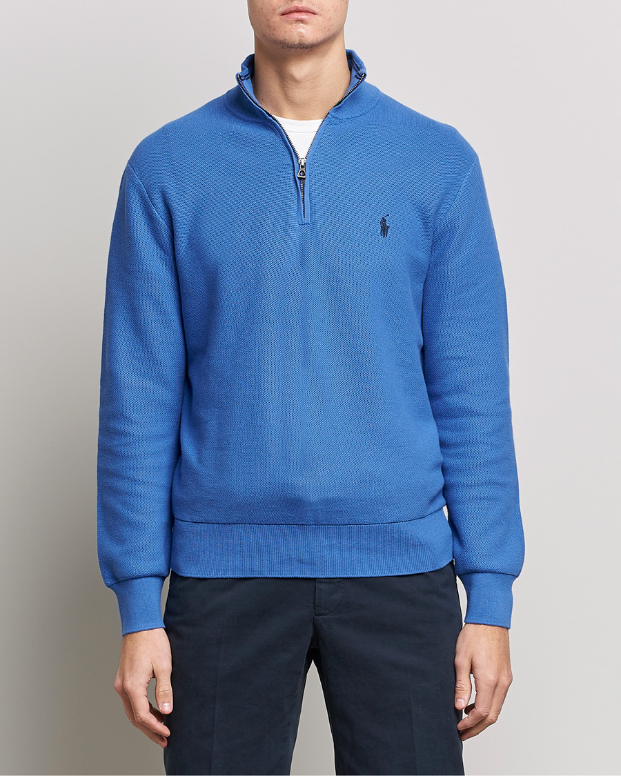 Herre | Trøjer | Polo Ralph Lauren | Cotton Half Zip Maidstone Blue