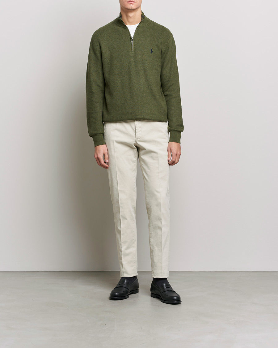 Herre | Trøjer | Polo Ralph Lauren | Cotton Half Zip Olive Heather