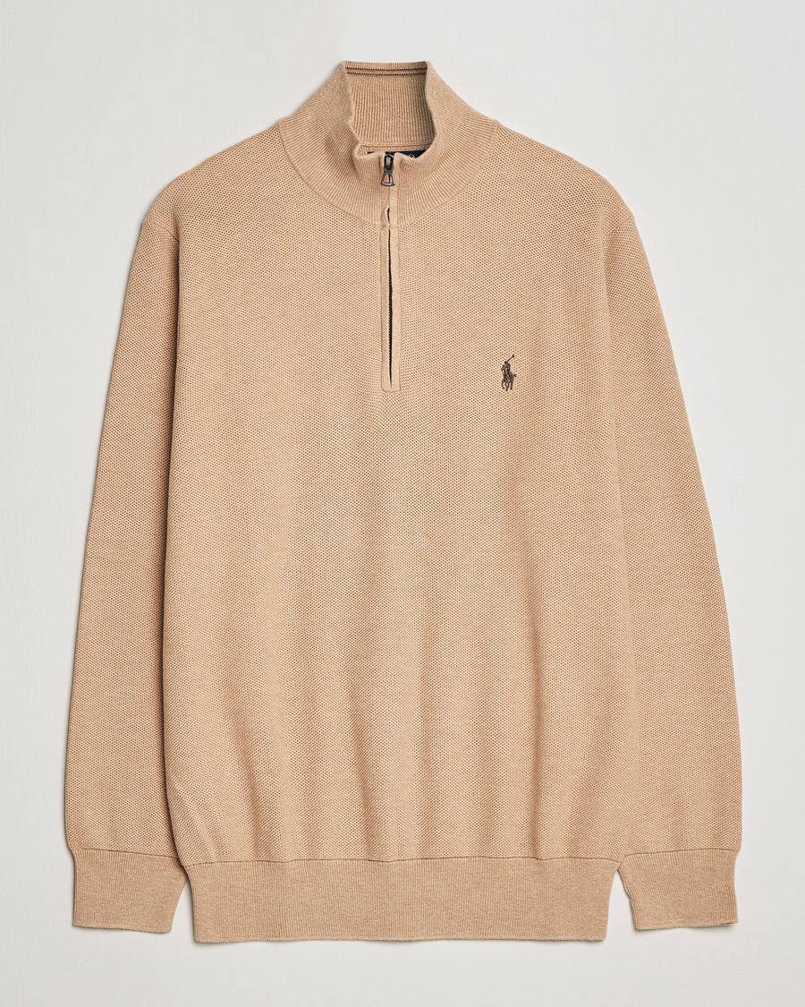Herre | Trøjer | Polo Ralph Lauren | Cotton Half Zip Camel Melange
