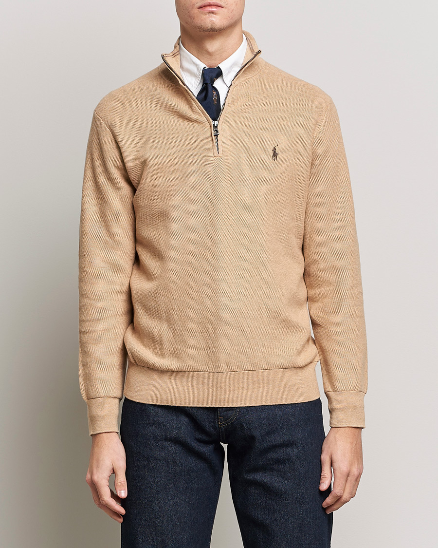 Herre | Trøjer | Polo Ralph Lauren | Cotton Half Zip Camel Melange