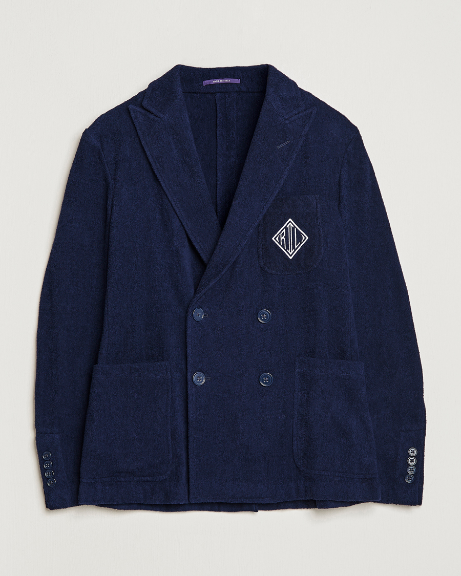 Herre | Blazere & jakker | Ralph Lauren Purple Label | Knitted Terry Cloth Blazer Navy