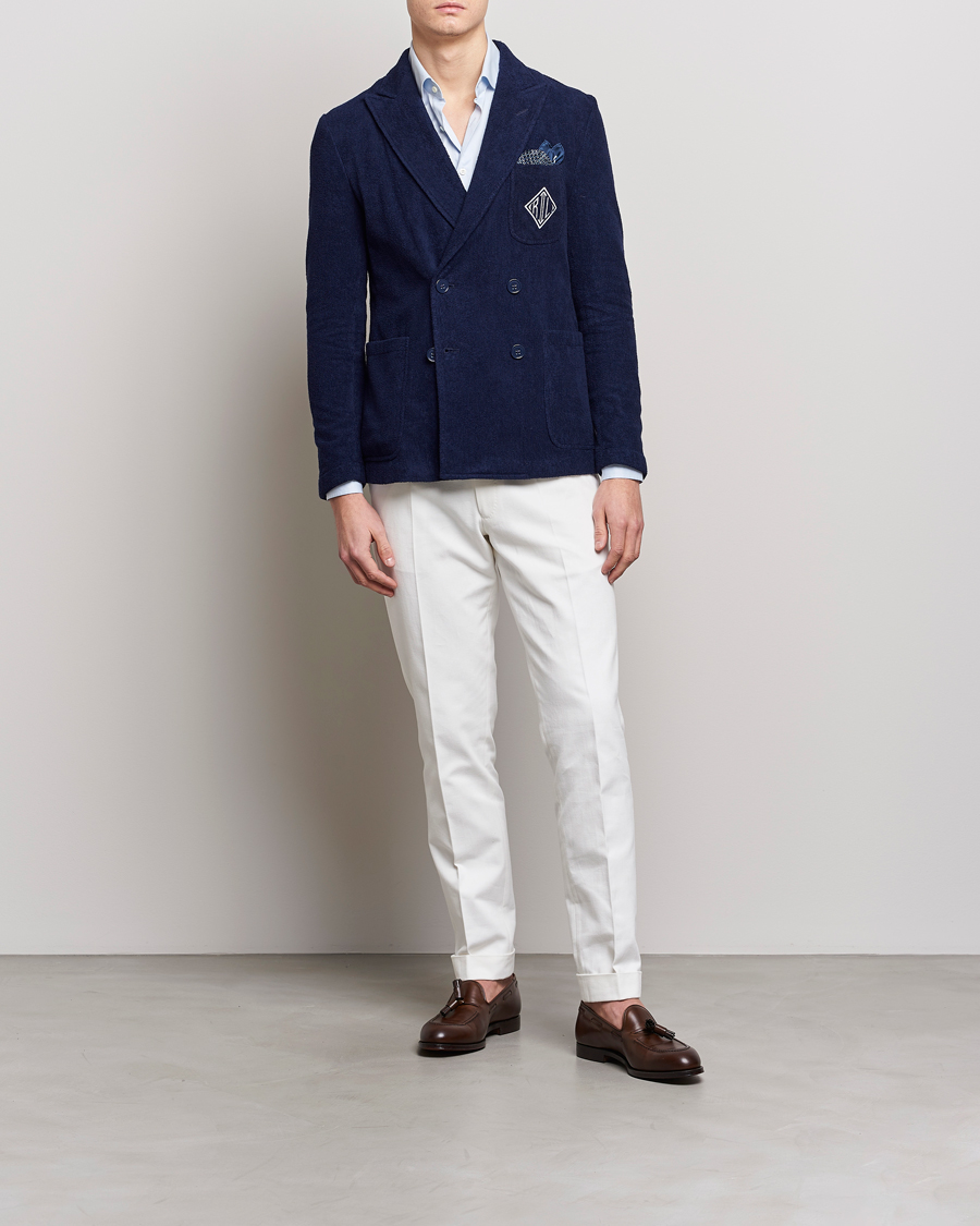Herre | Blazere & jakker | Ralph Lauren Purple Label | Knitted Terry Cloth Blazer Navy