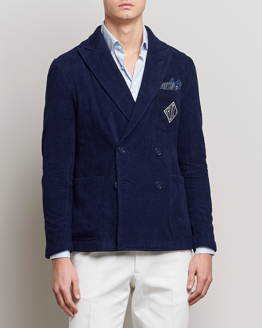 Herre | Blazere & jakker | Ralph Lauren Purple Label | Knitted Terry Cloth Blazer Navy