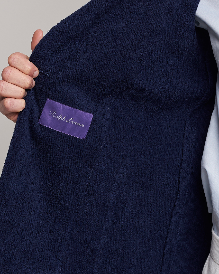 Herre | Blazere & jakker | Ralph Lauren Purple Label | Knitted Terry Cloth Blazer Navy