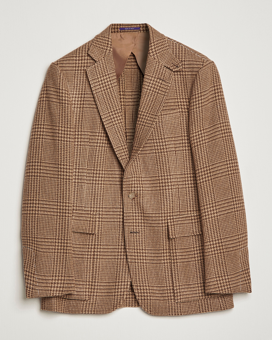 Herre | Blazere & jakker | Ralph Lauren Purple Label | Glenplaid Sportcoat Beige/Brown