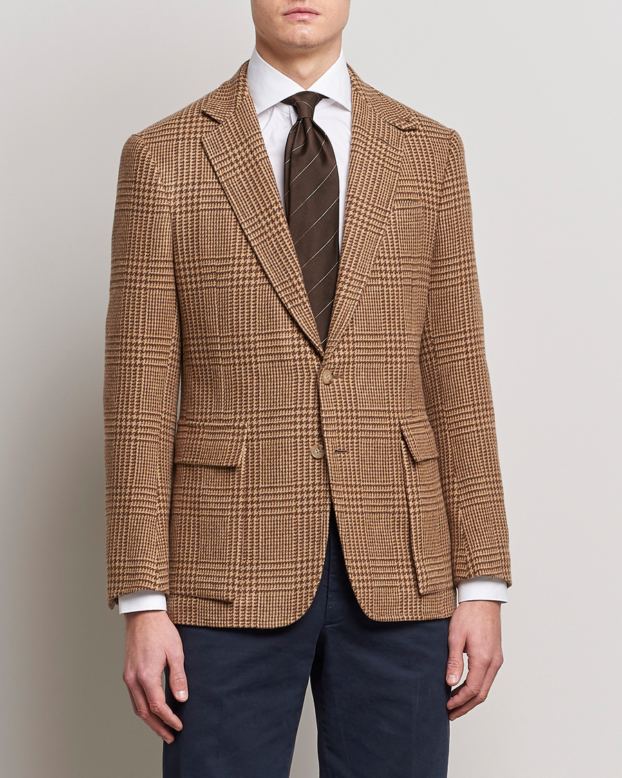 Herre | Blazere & jakker | Ralph Lauren Purple Label | Glenplaid Sportcoat Beige/Brown