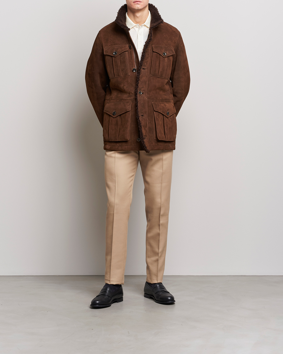 Herre | Bukser | Ralph Lauren Purple Label | Cavalry Twill Trousers Tan