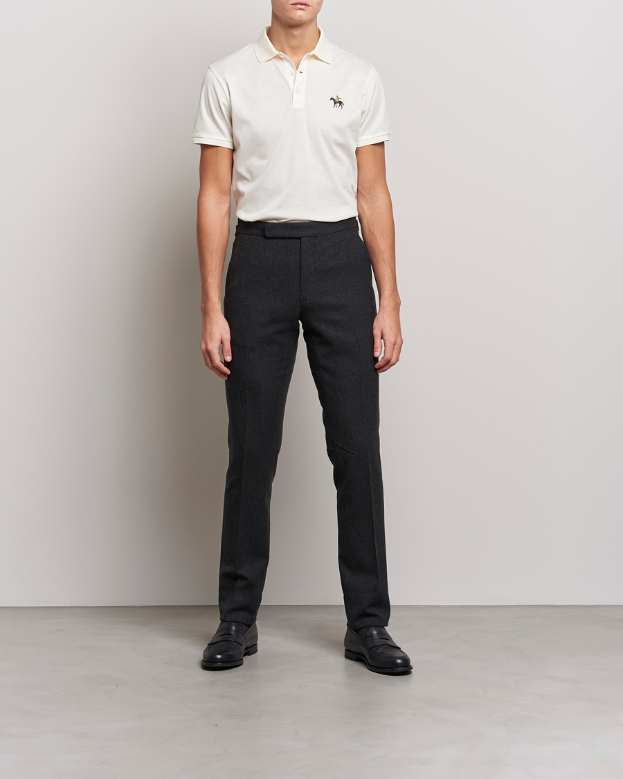Herre | Polotrøjer | Ralph Lauren Purple Label | Mercerized Cotton Polo Classic Cream