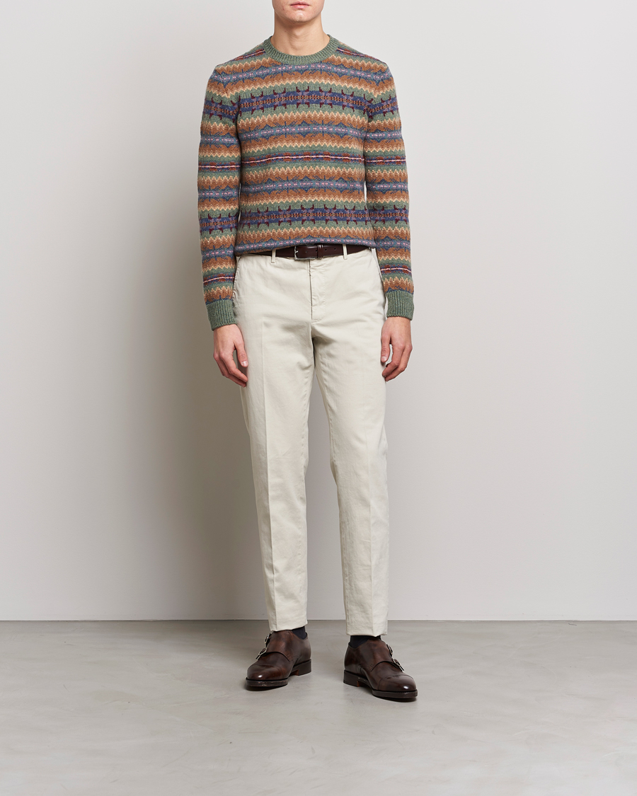 Herre | Trøjer | Ralph Lauren Purple Label | Fairisle Jacquard Sweater Tan Multi