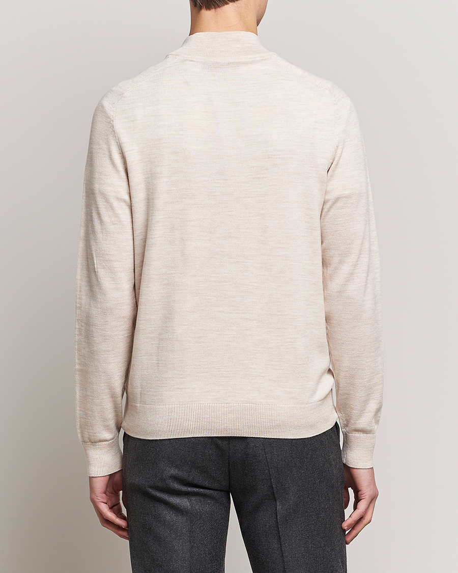 Herre | Trøjer | Morris | John Merino Half Zip Ecru
