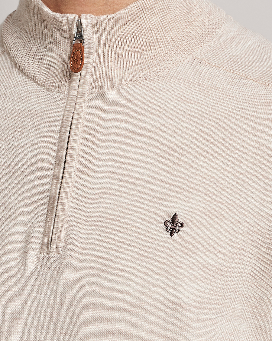 Herre | Trøjer | Morris | John Merino Half Zip Ecru