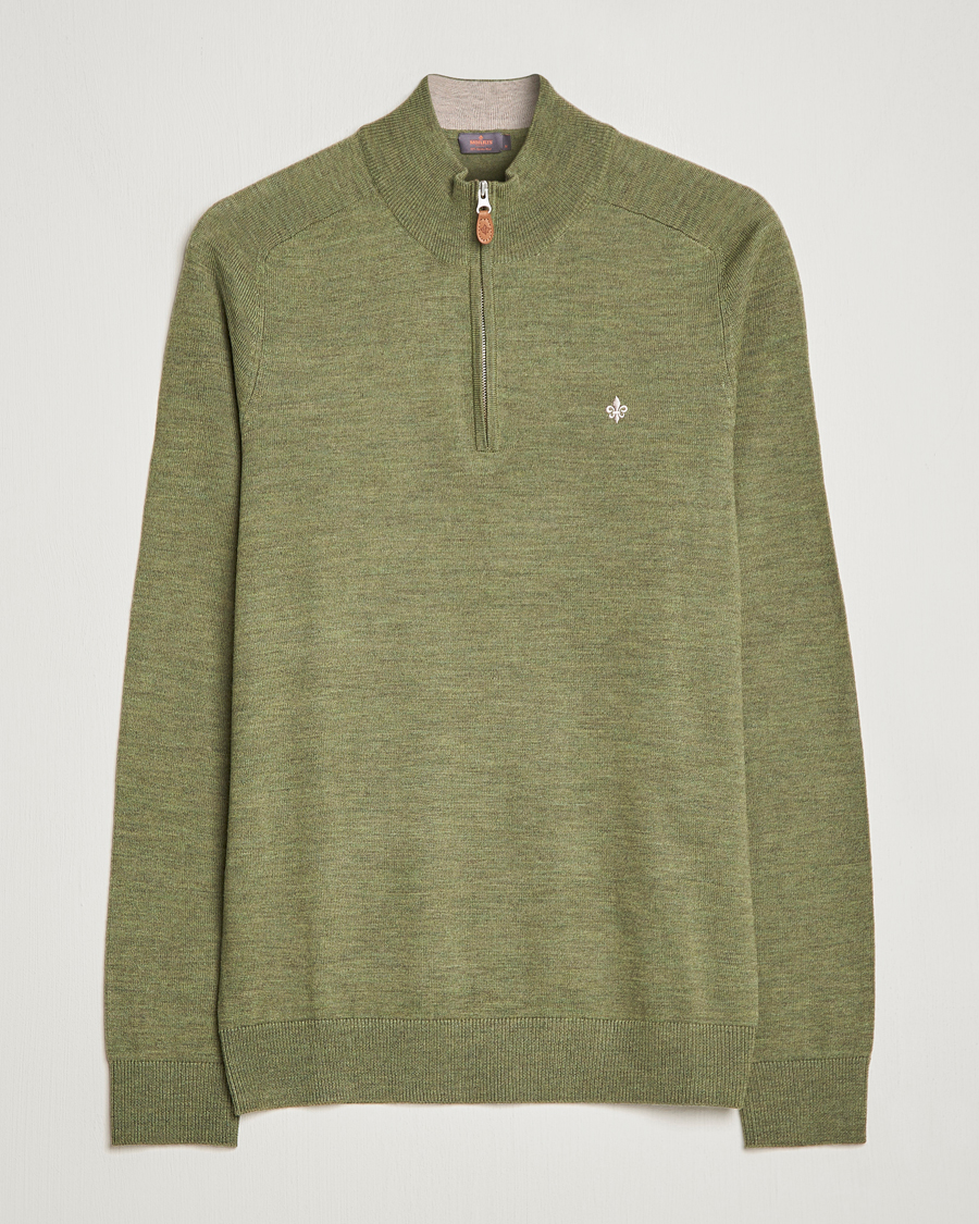 Herre | Trøjer | Morris | John Merino Half Zip Sage Green