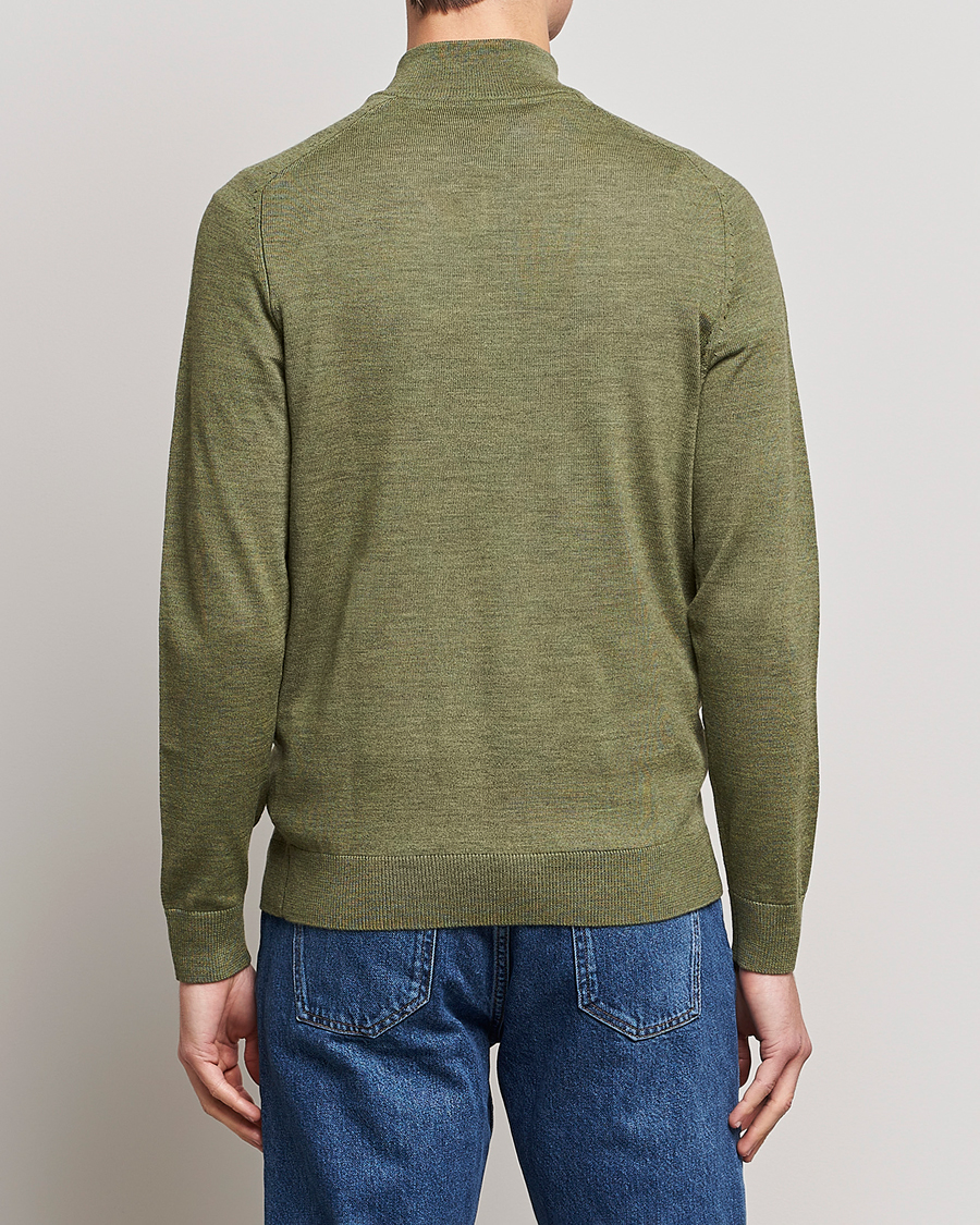 Herre | Trøjer | Morris | John Merino Half Zip Sage Green